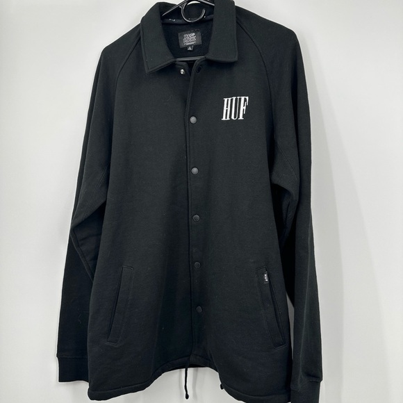 HUF POPEYE Men's Fleece Coach Jacket - Black - Large